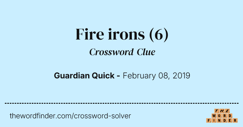 Fire irons crossword clue image