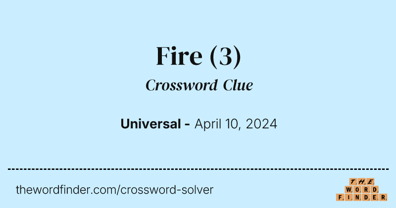 Fire crossword clue image