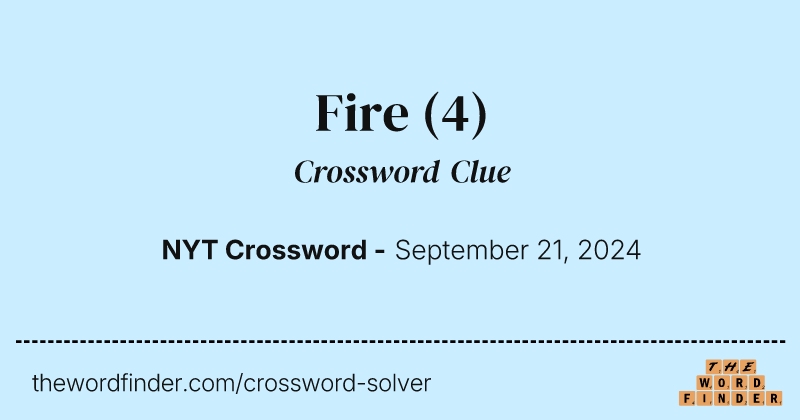 Fire crossword clue image