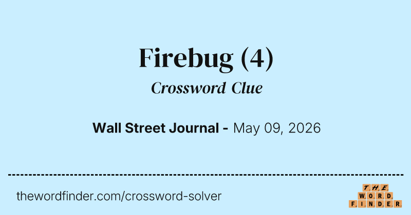Firebug crossword clue image