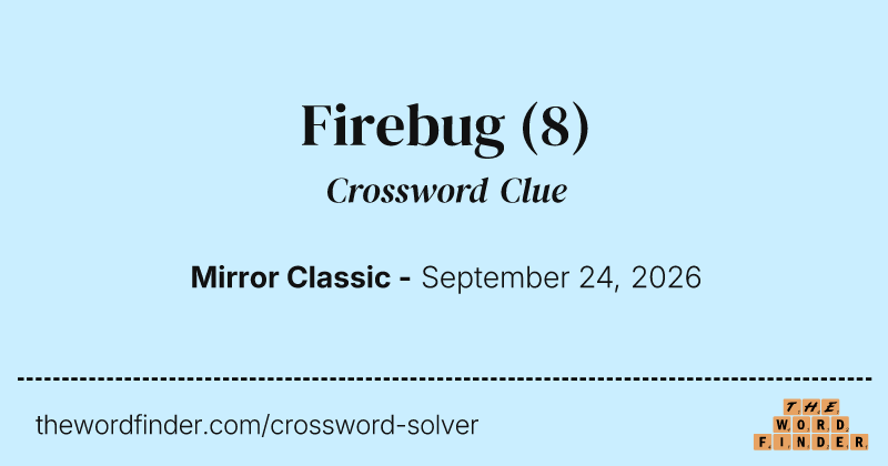 Firebug crossword clue image