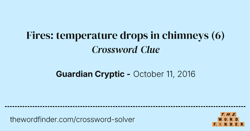 Fires: temperature drops in chimneys crossword clue image