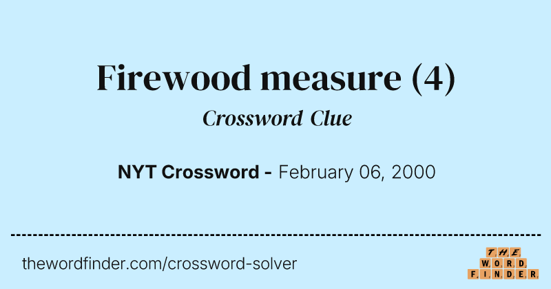 Firewood measure crossword clue image