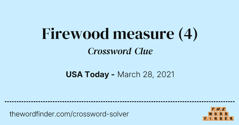 Firewood measure crossword clue image