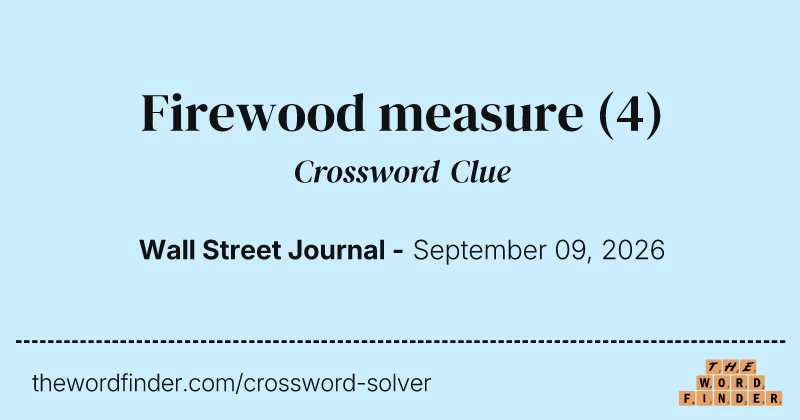 Firewood measure crossword clue image
