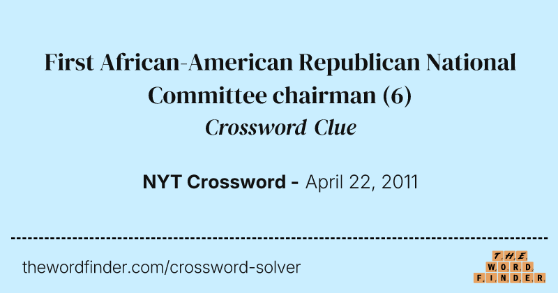 First African-American Republican National Committee chairman crossword clue image
