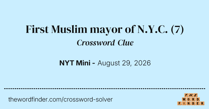 First Muslim mayor of N.Y.C. crossword clue image
