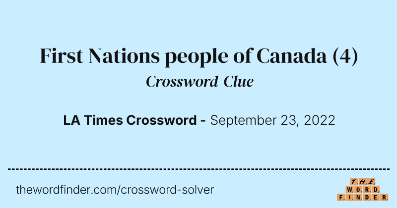 First Nations people of Canada crossword clue image