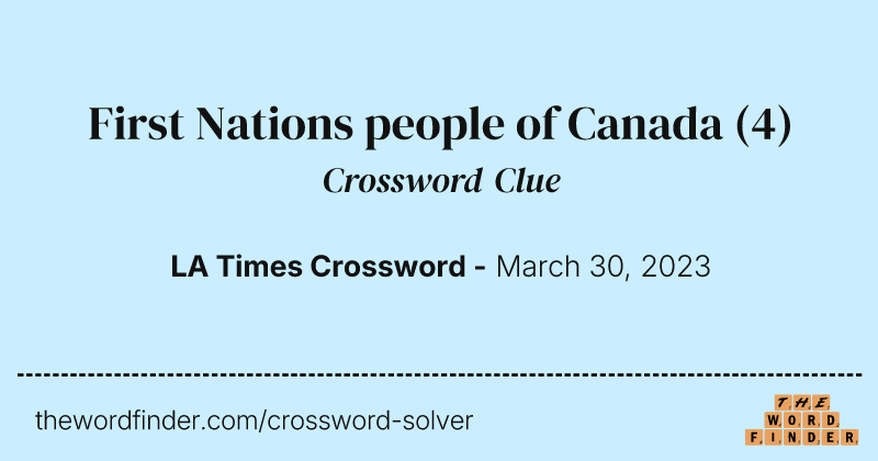 First Nations people of Canada crossword clue image