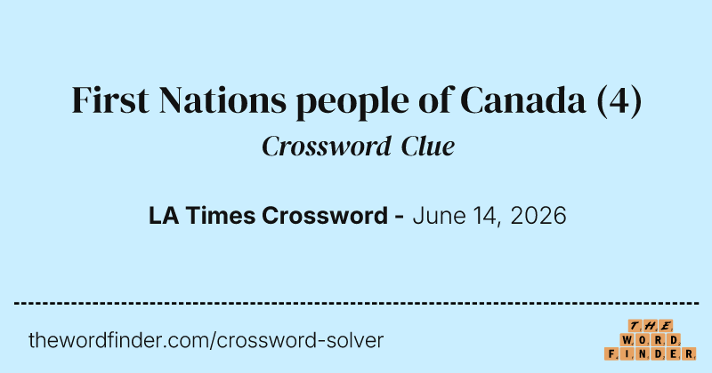 First Nations people of Canada crossword clue image