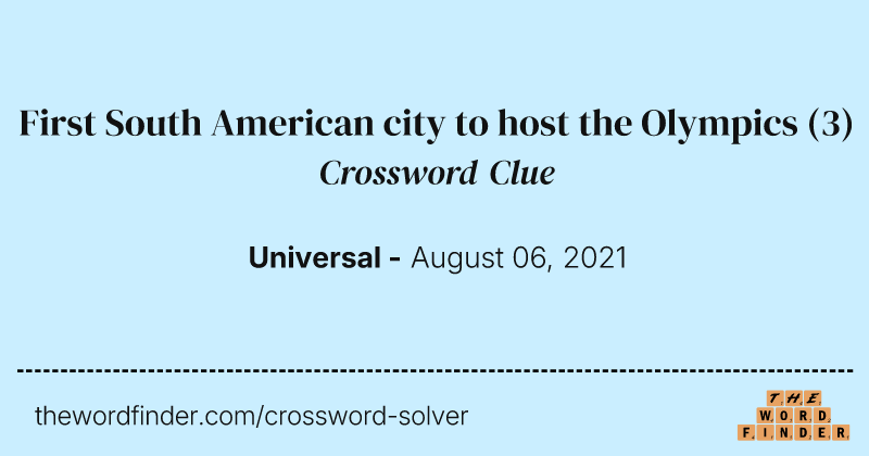 First South American city to host the Olympics crossword clue image