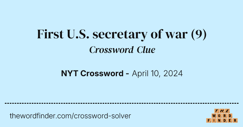 First U.S. secretary of war crossword clue image