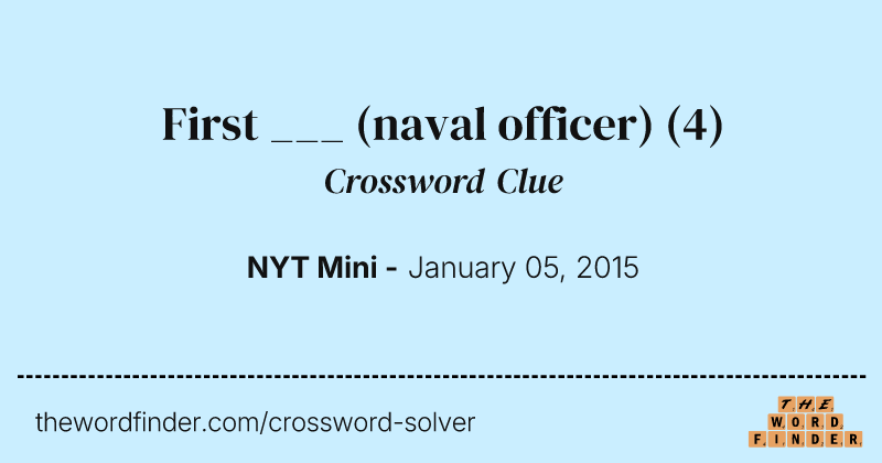First ___ (naval officer) crossword clue image
