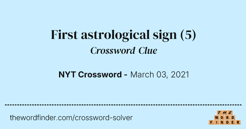 First astrological sign crossword clue image