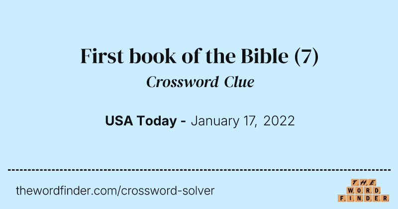First book of the Bible crossword clue image