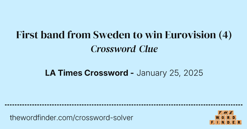 First band from Sweden to win Eurovision crossword clue image
