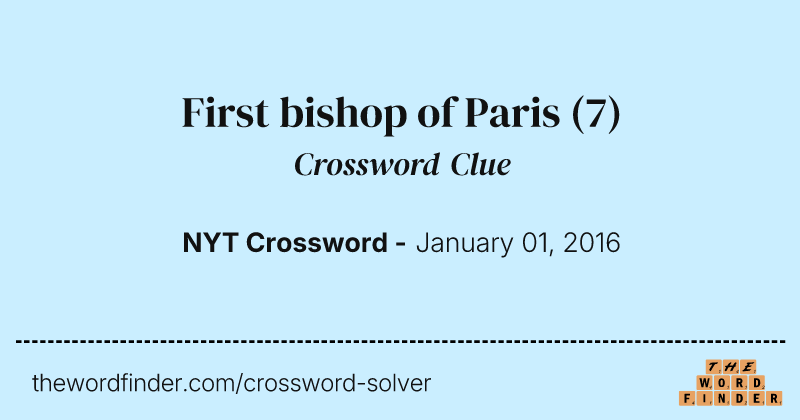 First bishop of Paris crossword clue image
