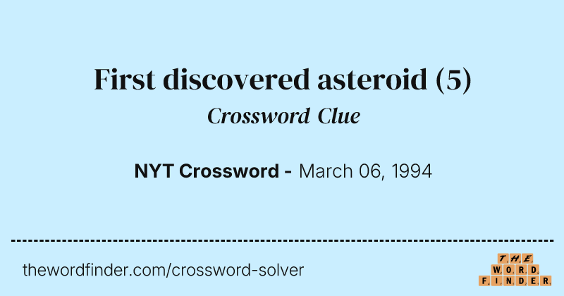 First discovered asteroid crossword clue image