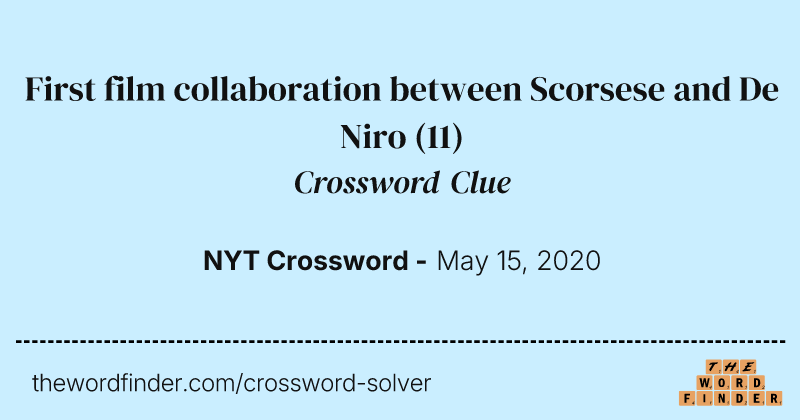 First film collaboration between Scorsese and De Niro crossword clue image