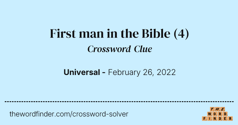First man in the Bible crossword clue image