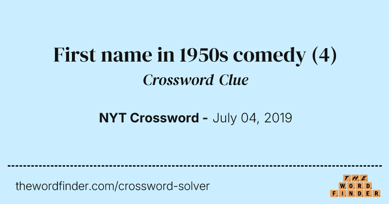 First name in 1950s comedy crossword clue image