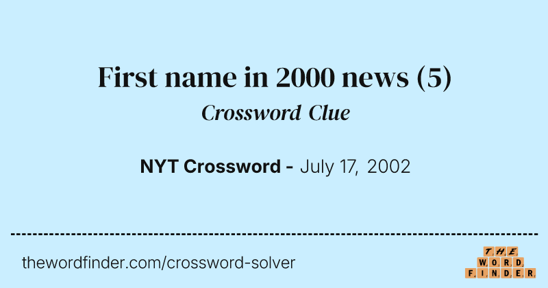 First name in 2000 news crossword clue image