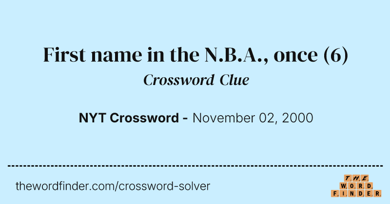First name in the N.B.A., once crossword clue image