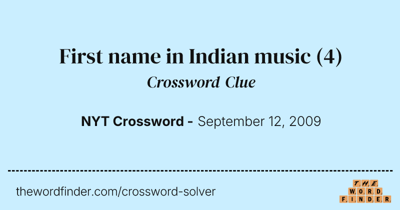 First name in Indian music crossword clue image