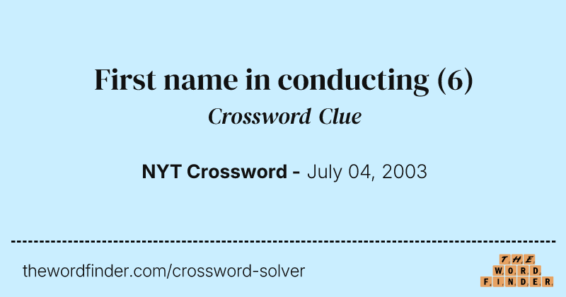 First name in conducting crossword clue image