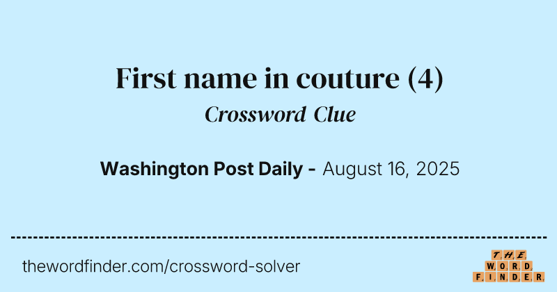 First name in couture crossword clue image
