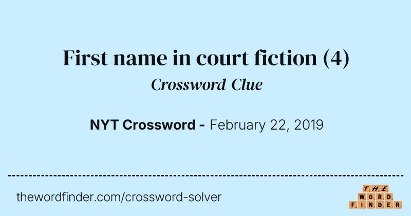First name in court fiction crossword clue image