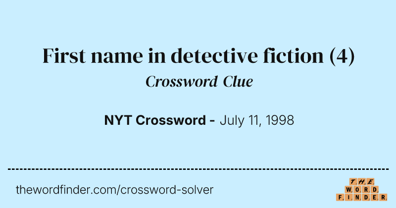 First name in detective fiction crossword clue image