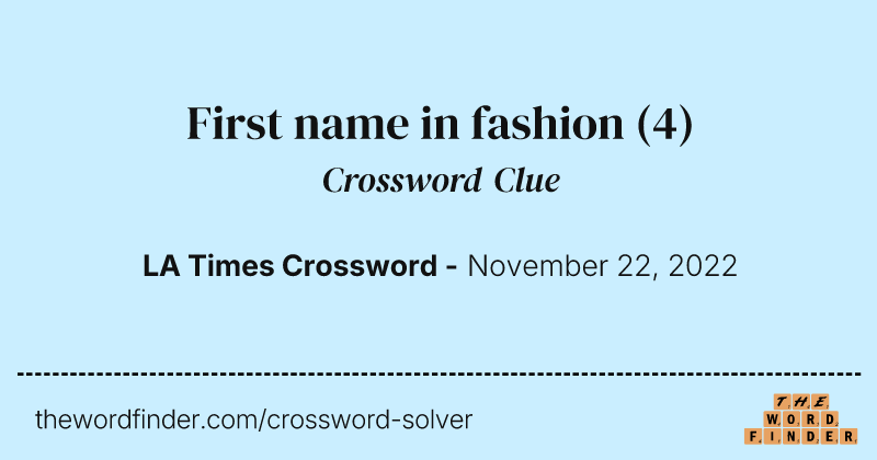First name in fashion crossword clue image
