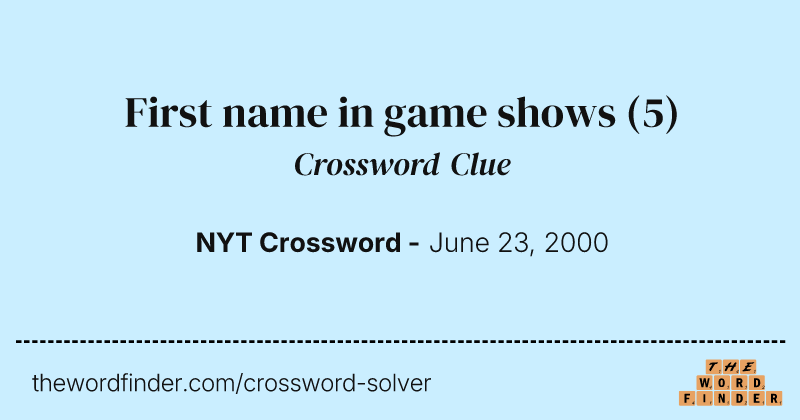 First name in game shows crossword clue image