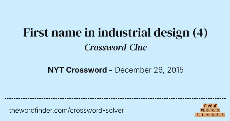 First name in industrial design crossword clue image