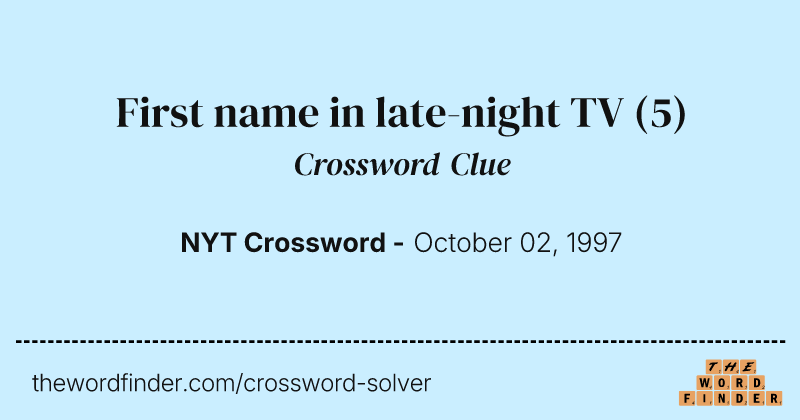 First name in late-night TV crossword clue image