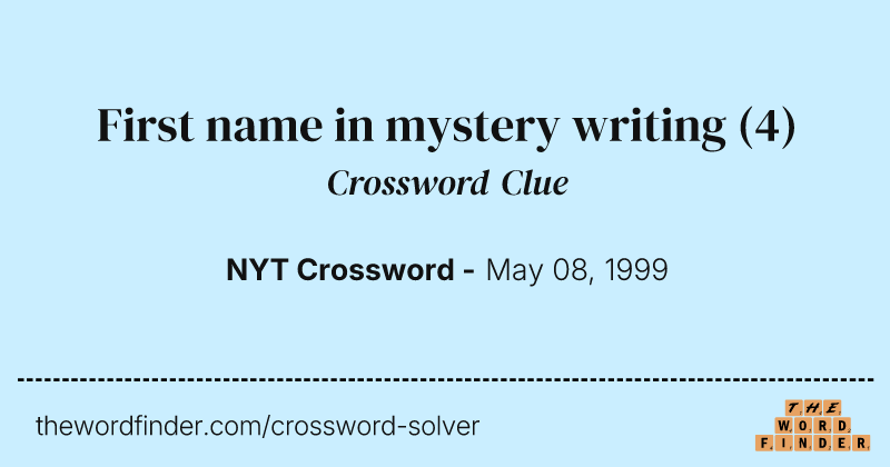 First name in mystery writing crossword clue image