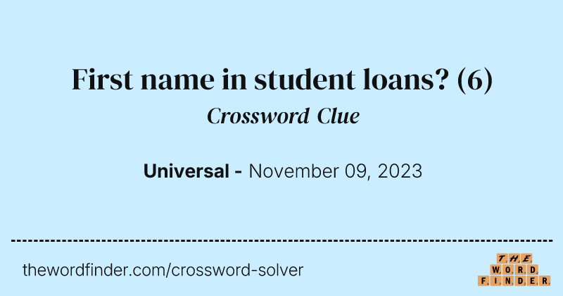 First name in student loans? crossword clue image