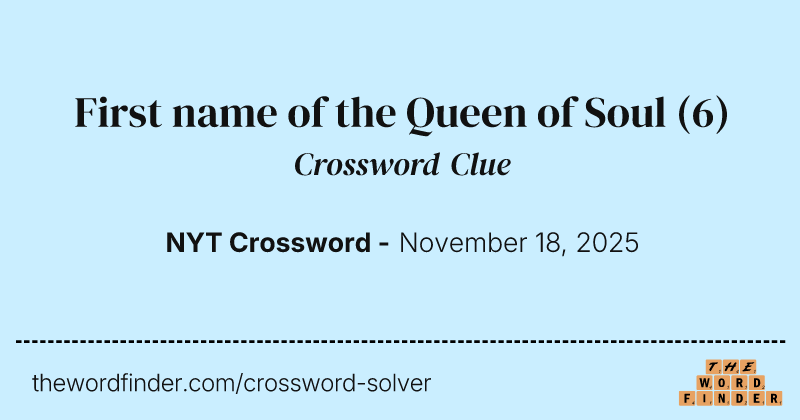 First name of the Queen of Soul crossword clue image