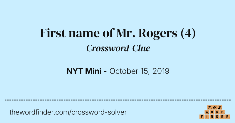 First name of Mr. Rogers crossword clue image