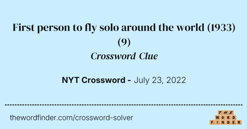 First person to fly solo around the world (1933) crossword clue image