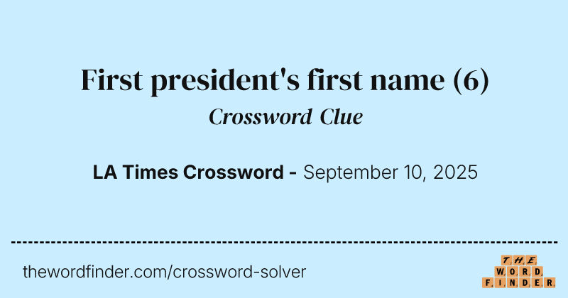 First president's first name crossword clue image