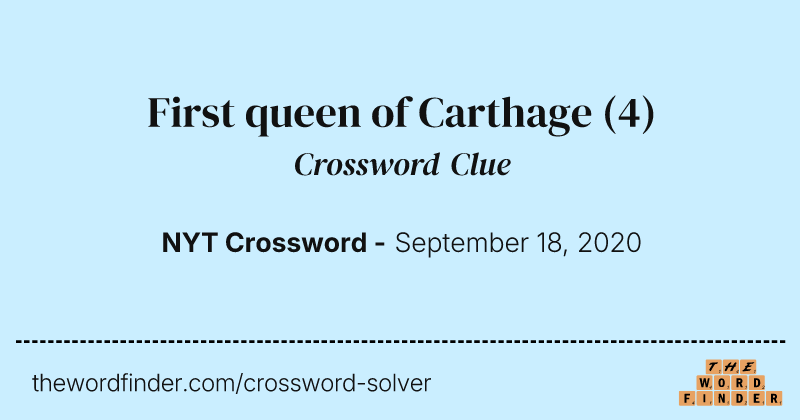 First queen of Carthage crossword clue image