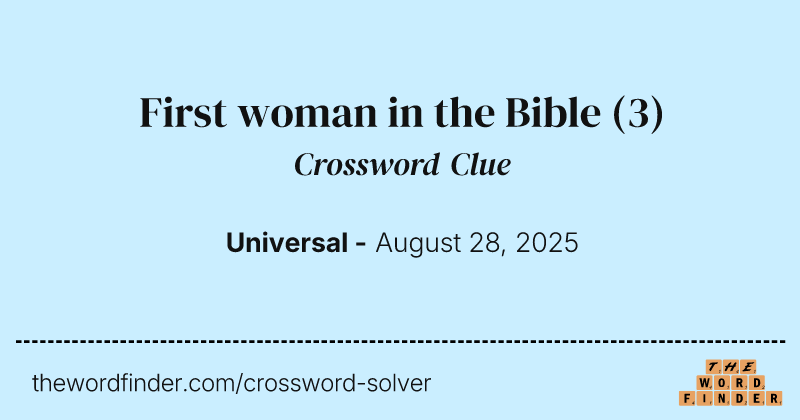 First woman in the Bible crossword clue image