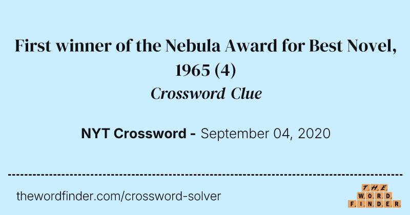 First winner of the Nebula Award for Best Novel, 1965 crossword clue image