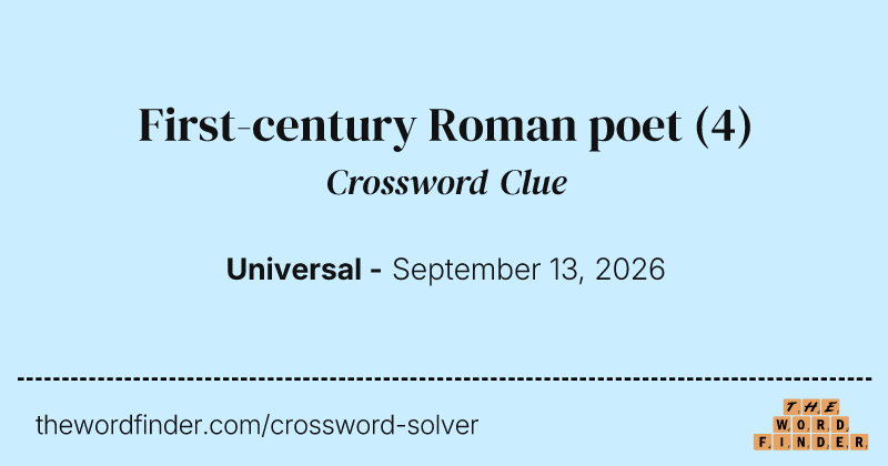 First-century Roman poet crossword clue image