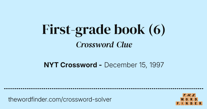 First-grade book crossword clue image