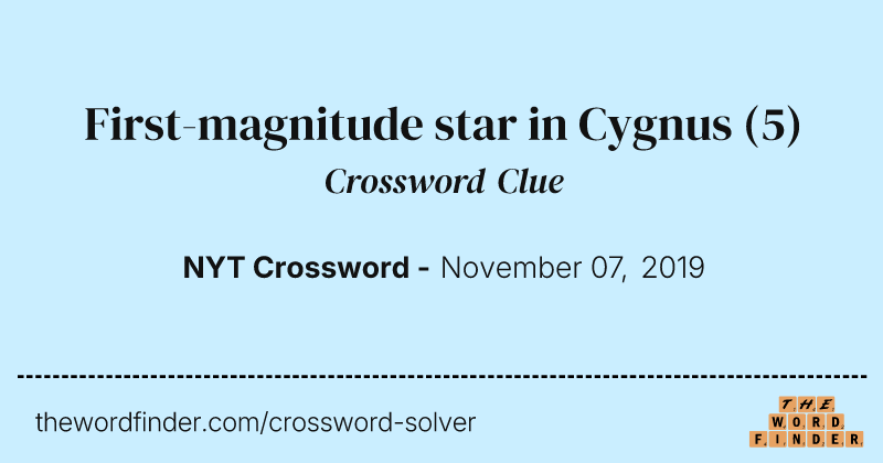 First-magnitude star in Cygnus crossword clue image
