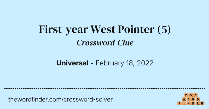 First-year West Pointer crossword clue image