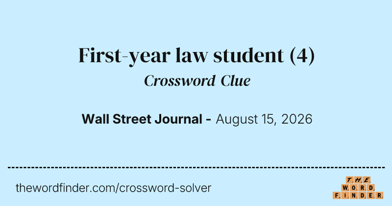 First-year law student crossword clue image